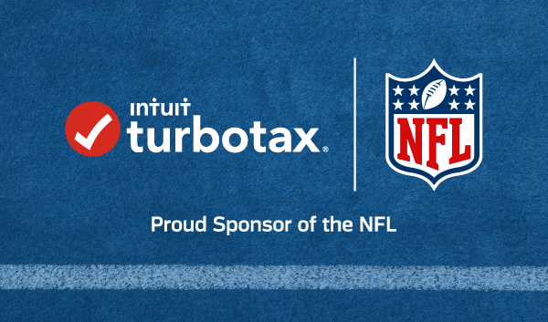 Intuit bob综合app官网登陆tutbotax和NFL标识文本NFL的赞助商